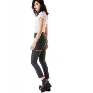 Unif Distressed High Rise Jeans-Charcoal